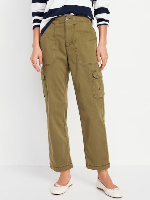 High-Waisted OGC Chino Cargo Pants - Satin Moss