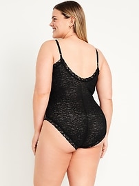 View large product image 8 of 8. V-Neck Lace Bodysuit