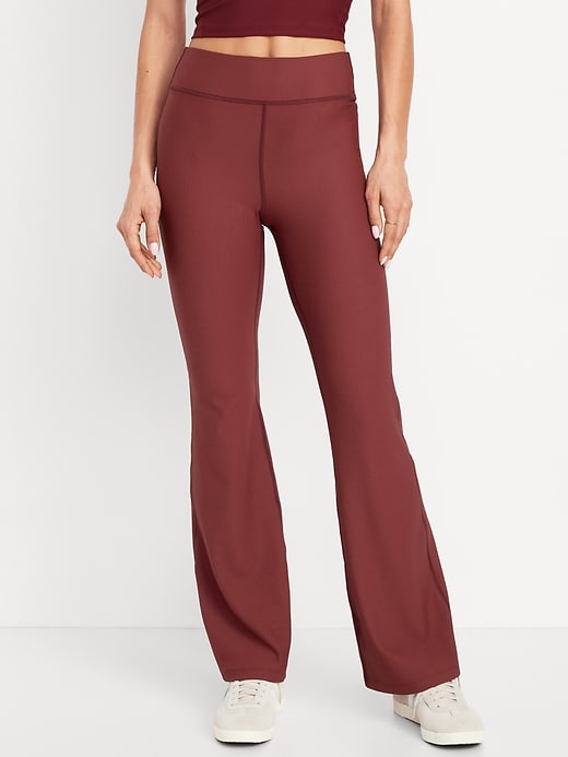 Image number 1 showing, Extra High-Waisted PowerSoft Ribbed Flare Leggings