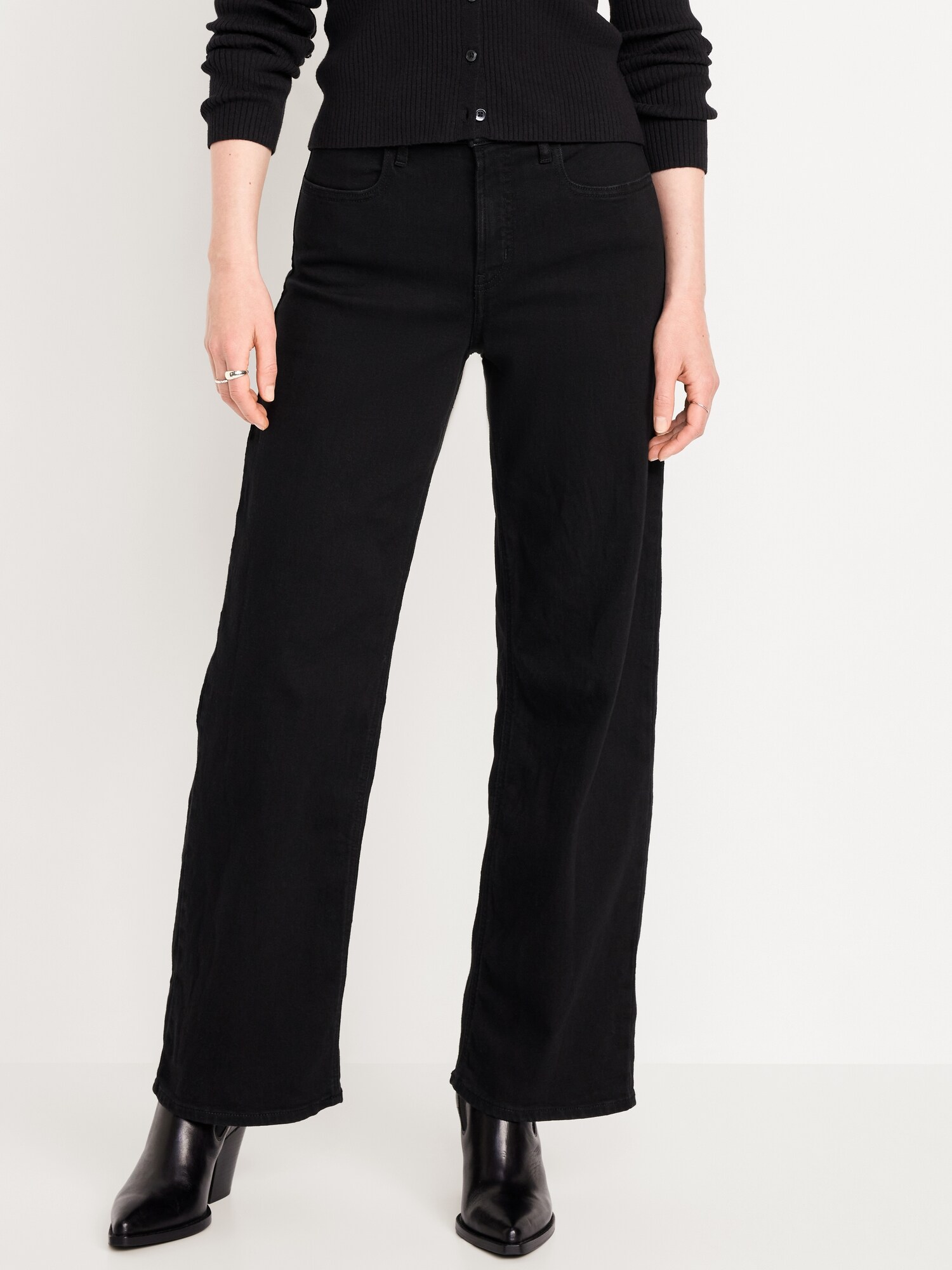 Женские джинсы Old Navy High-Waisted Wow Wide-Leg, цвет: Чёрный — фото 2