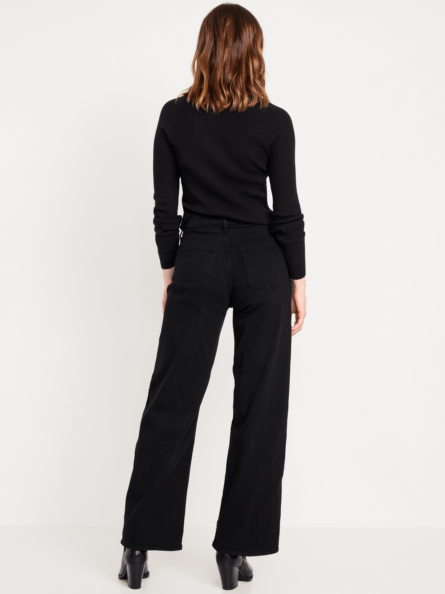 Женские джинсы Old Navy High-Waisted Wow Wide-Leg, цвет: Чёрный — фото 3
