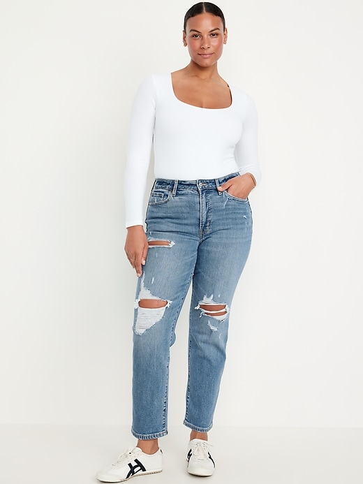 Image number 5 showing, High-Waisted OG Straight Ripped Ankle Jeans