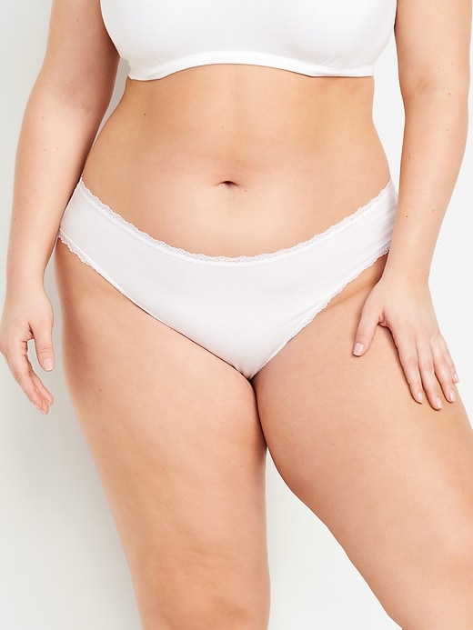 Image number 7 showing, High-Waisted Lace-Trim Bikini Underwear