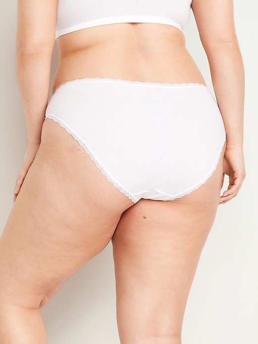 Image number 8 showing, High-Waisted Lace-Trim Bikini Underwear
