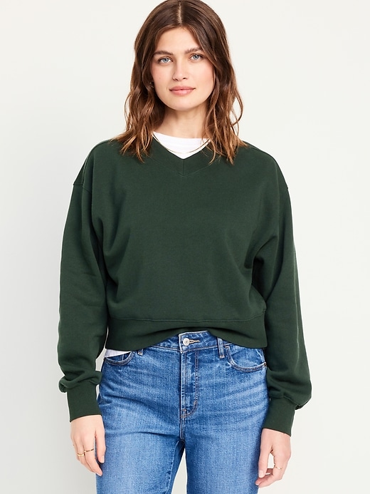 Image number 1 showing, Oversized V-Neck Sweatshirt