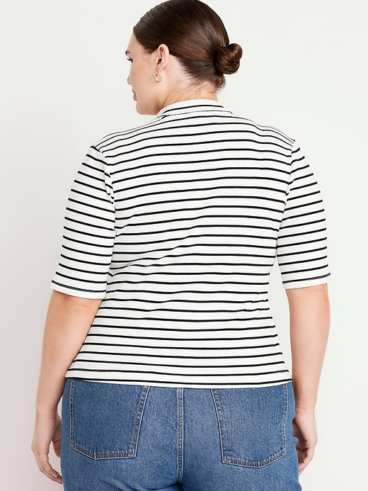 Image number 8 showing, Ribbed Mock-Neck Top