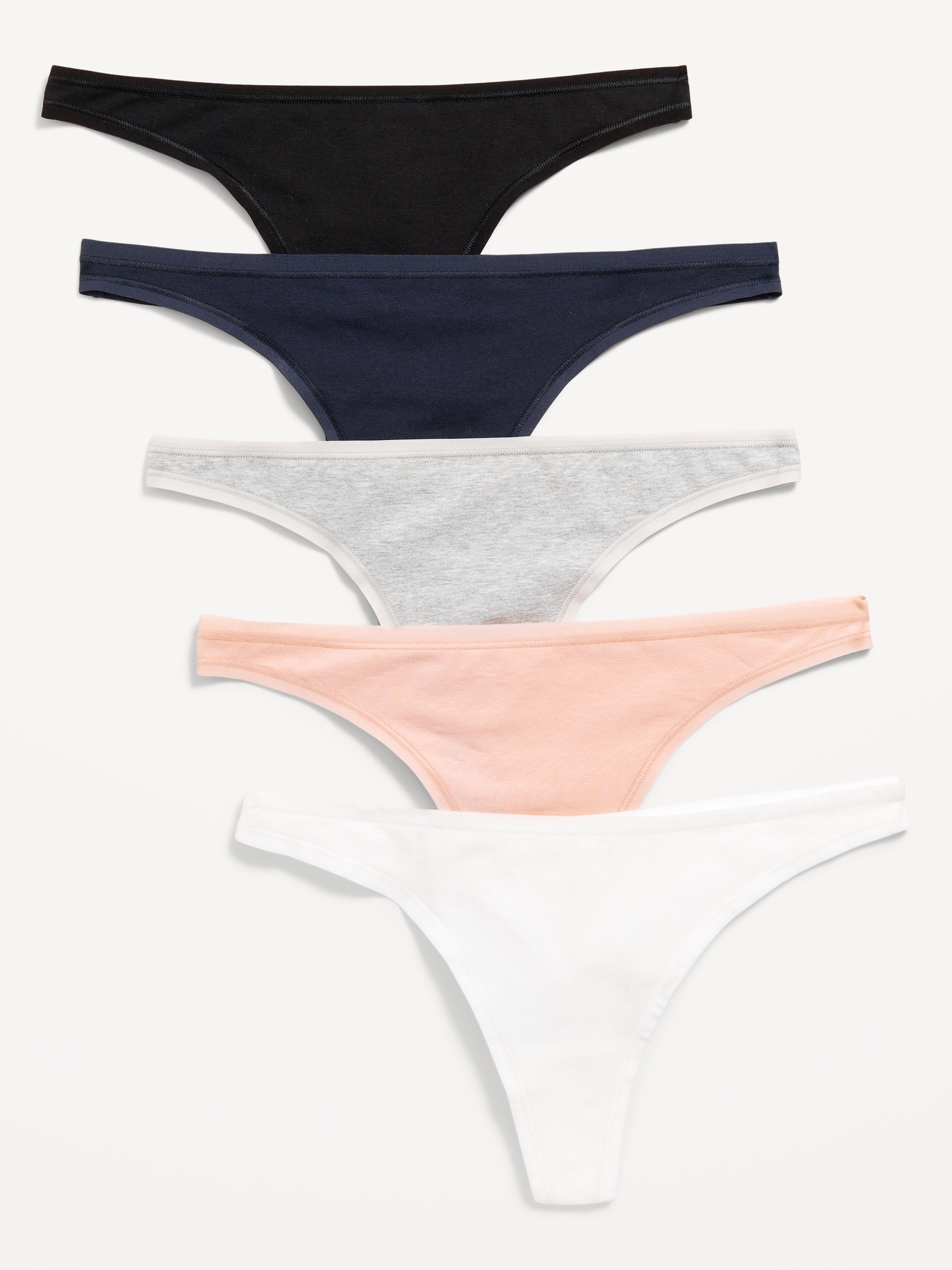 Mid-Rise Everyday Cotton Thong  5-Pack