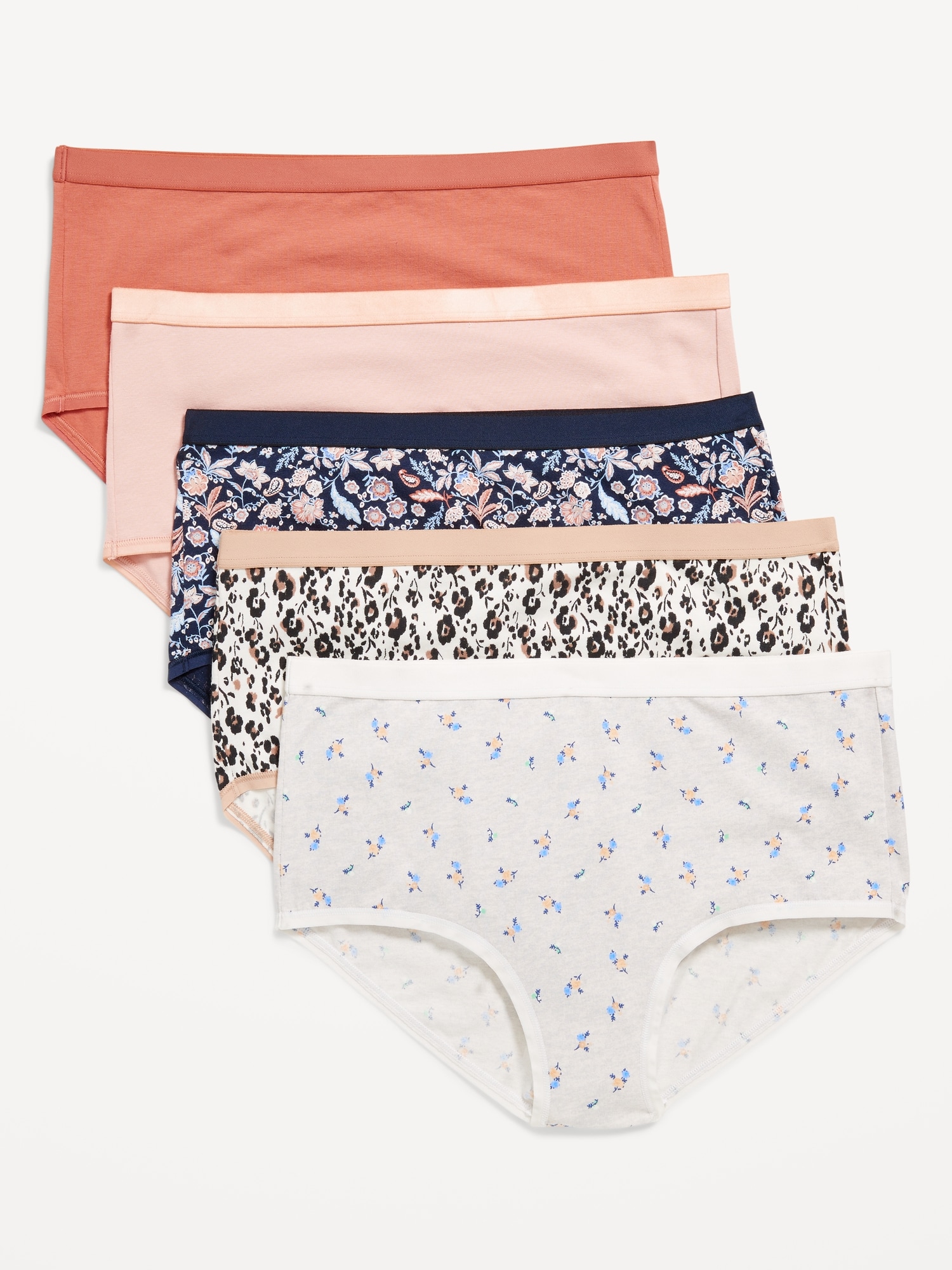 High-Waisted Everyday Cotton Underwear 5-Pack