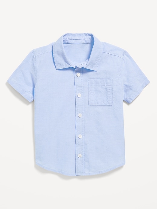 View large product image 1 of 2. Short-Sleeve Oxford Shirt for Toddler Boys