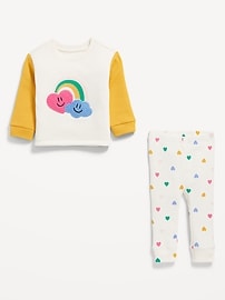 View large product image 3 of 3. Long-Sleeve Graphic Sweatshirt and Leggings Set for Baby