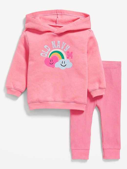 View large product image 1 of 2. Oversized Logo-Graphic Hoodie and Leggings Set for Baby