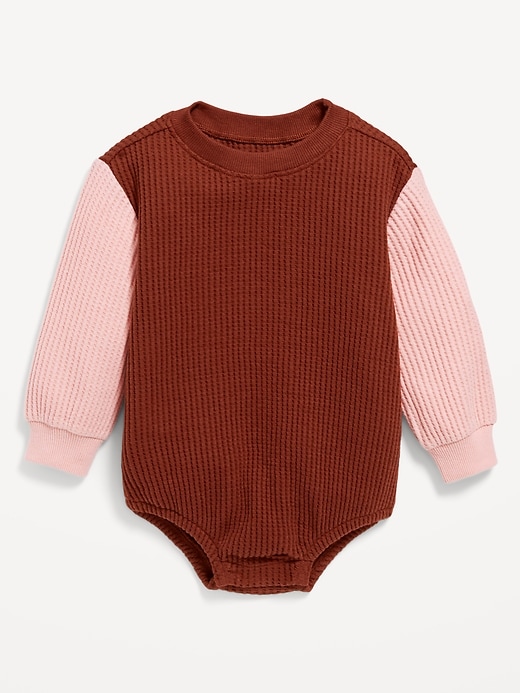 View large product image 1 of 1. Long-Sleeve Thermal-Knit Romper for Baby