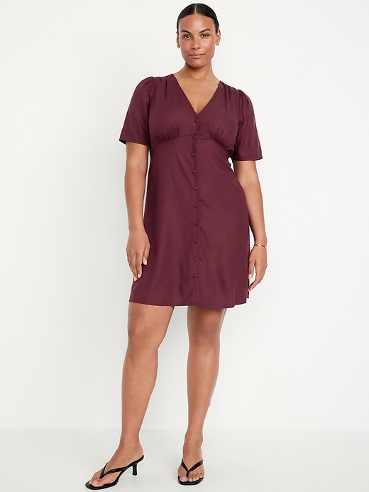 Image number 4 showing, Button-Down Crepe Mini Dress