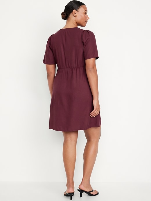 Image number 5 showing, Button-Down Crepe Mini Dress
