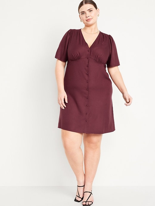 Image number 6 showing, Button-Down Crepe Mini Dress