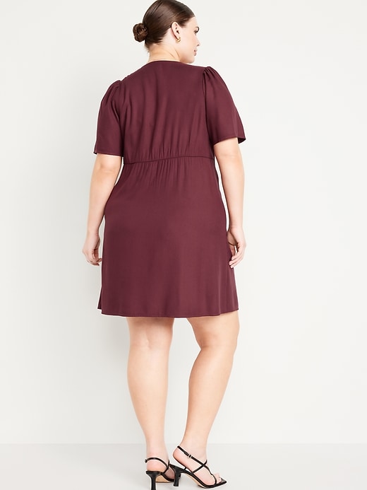 Image number 7 showing, Button-Down Crepe Mini Dress