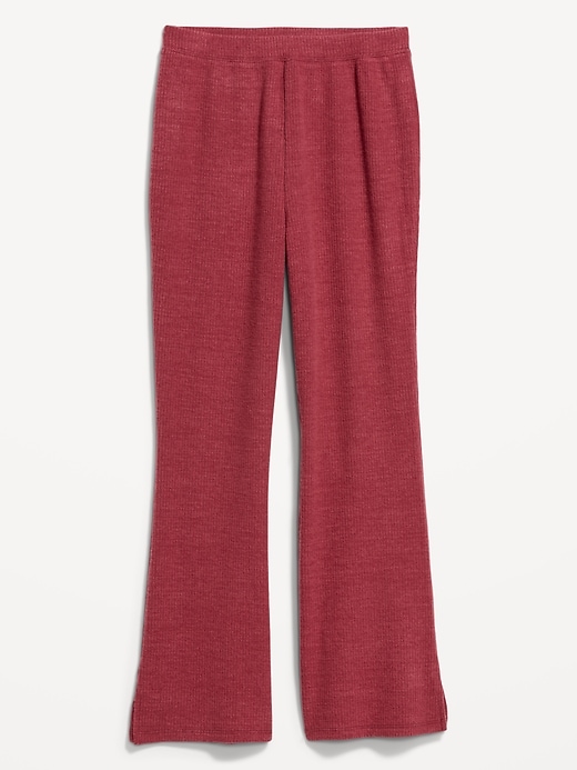 Image number 4 showing, High-Waisted Ribbed Crop Flare Lounge Pants