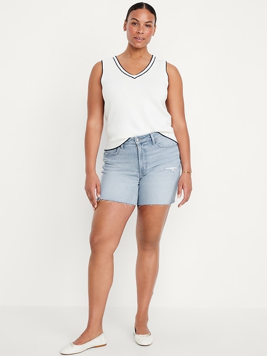 Image number 5 showing, High-Waisted OG Jean Cut-Off Shorts -- 5-inch inseam