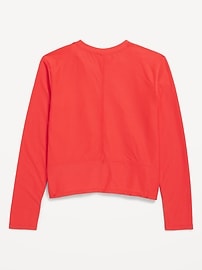 View large product image 4 of 4. Long-Sleeve Curved-Hem Performance Top for Girls