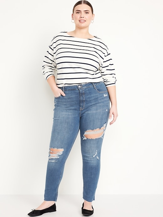 Image number 7 showing, Extra High-Waisted Rockstar 360° Stretch Super-Skinny Ripped Jeans