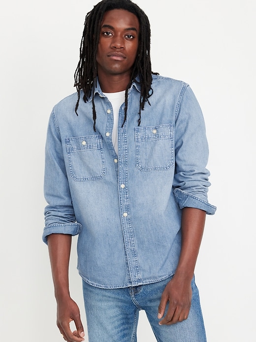 Image number 1 showing, Regular-Fit Everyday Non-Stretch Jean Shirt
