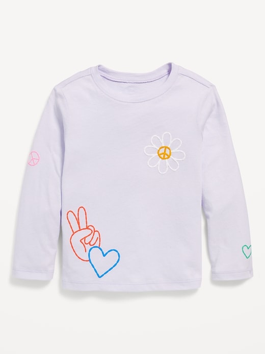 View large product image 1 of 1. Long-Sleeve Graphic T-Shirt for Toddler Girls