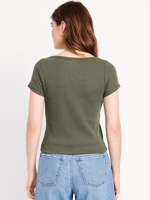 Image number 2 showing, Rib-Knit Button-Down Top