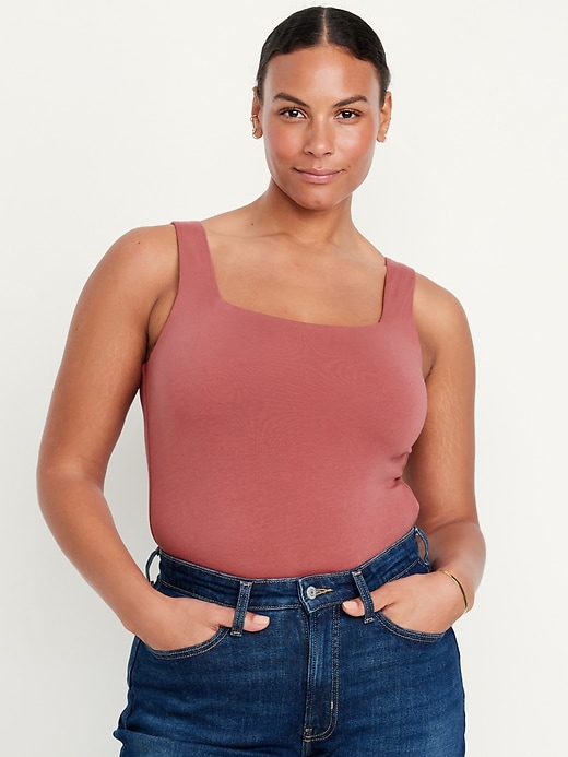 Image number 5 showing, Square-Neck Tank Top Bodysuit