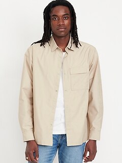 beige color button up shirt