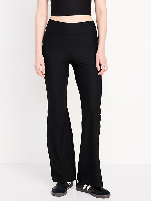 Image number 1 showing, Extra High-Waisted PowerSoft Ribbed Flare Leggings