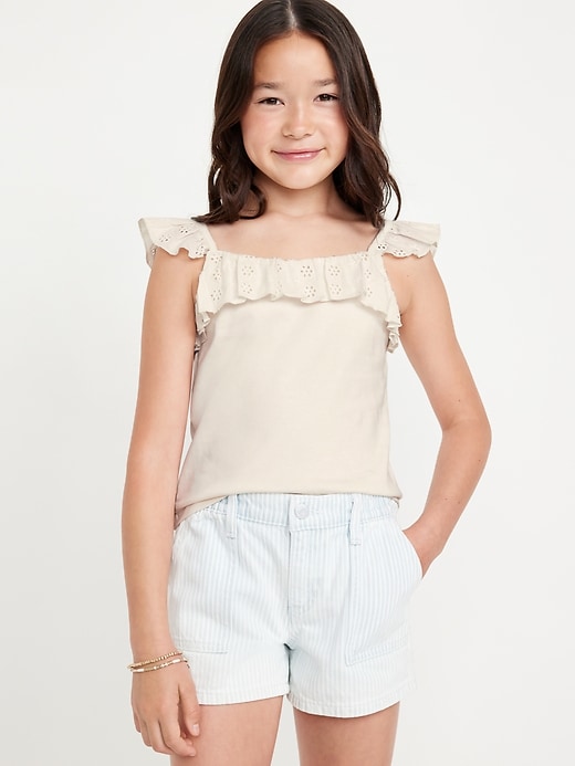 View large product image 1 of 3. Fitted Ruffle-Trim Tank Top for Girls
