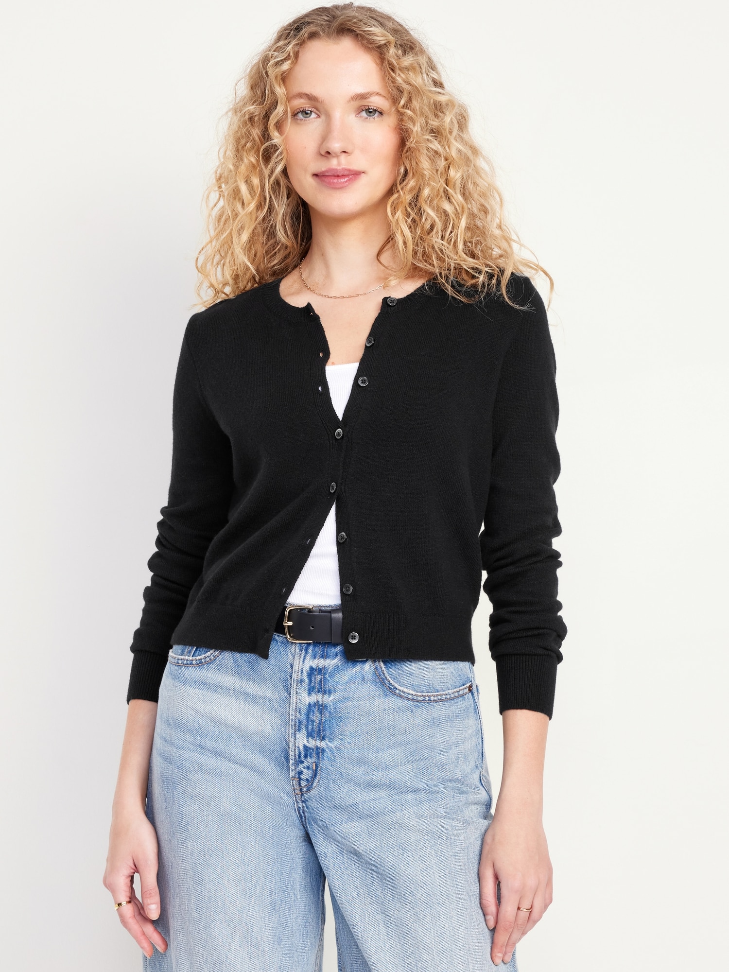 Navy cropped cardigan hotsell