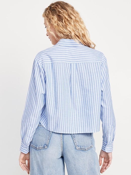 Image number 2 showing, Button-Down Oxford Crop Shirt