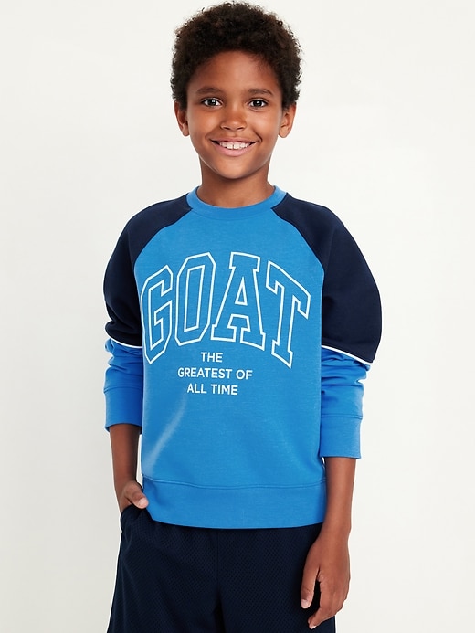 View large product image 1 of 4. Dynamic Fleece Color Block Graphic Sweatshirt for Boys