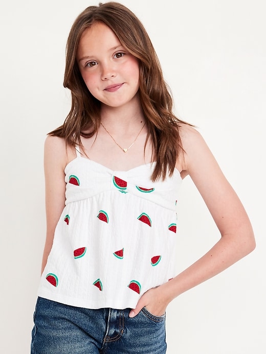 View large product image 1 of 3. Printed Bow Tank Top for Girls