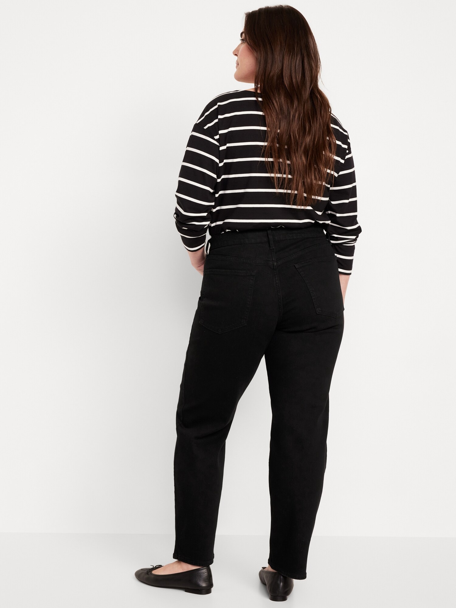 Женские джинсы Old Navy High-Waisted Wow Loose, цвет: Чёрный варёный — фото 6