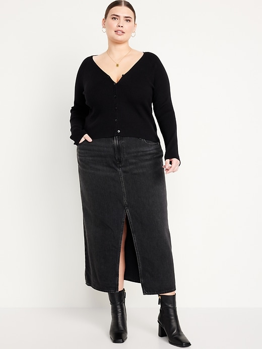 Image number 5 showing, Mid-Rise Jean Maxi Skirt