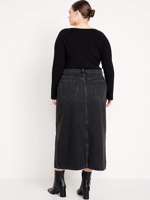 Image number 6 showing, Mid-Rise Jean Maxi Skirt