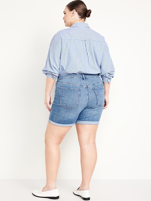 Image number 8 showing, High-Waisted Wow Jean Shorts -- 5-inch inseam