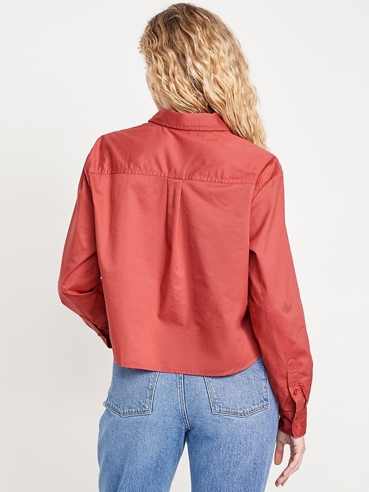 Image number 2 showing, Button-Down Crop Shirt