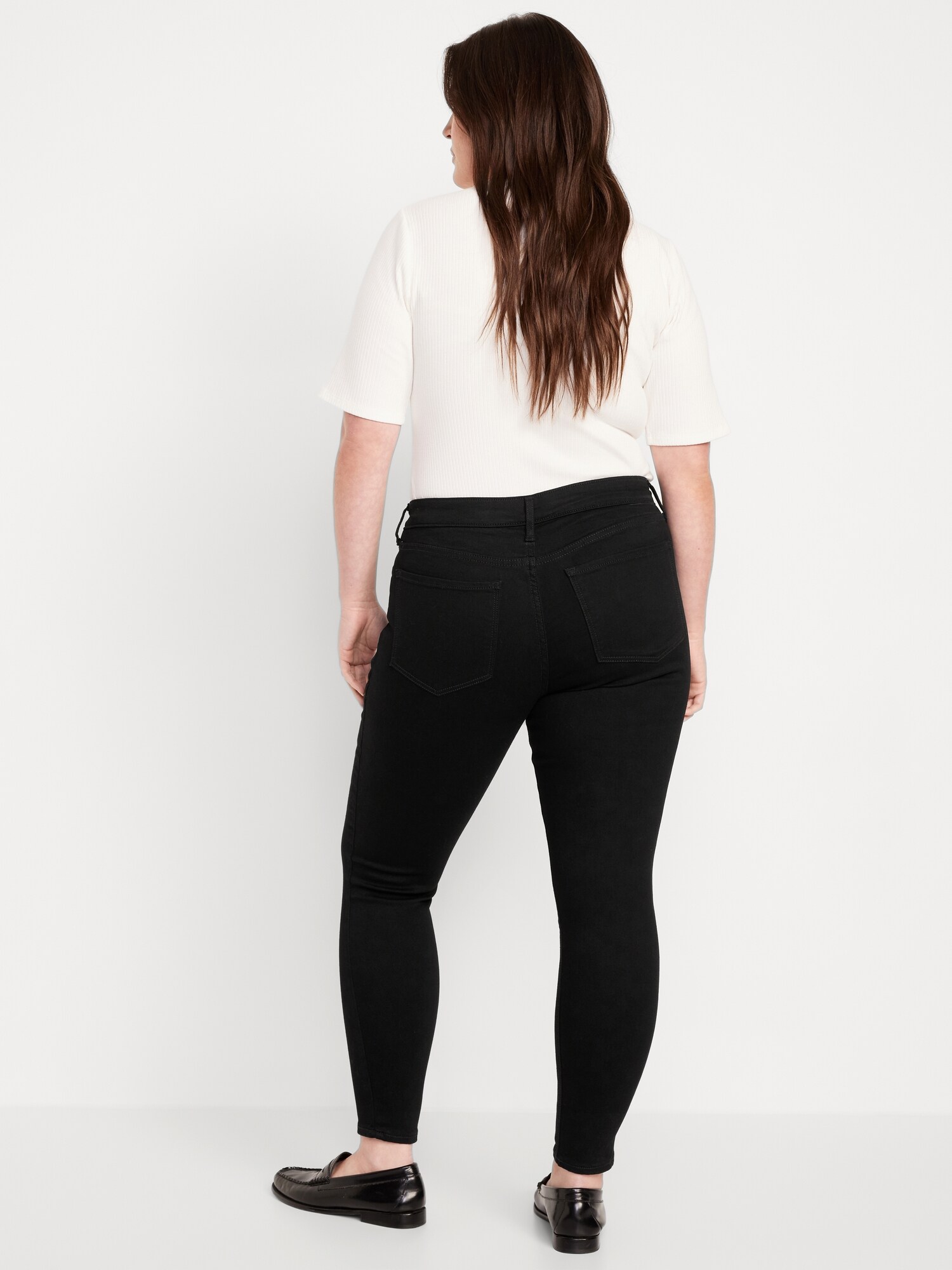 Женские джинсы Old Navy Mid-Rise Rockstar Super-Skinny, цвет: Чёрный варёный — фото 6