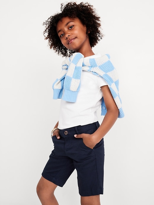 Image number 3 showing, School Uniform Twill Bermuda Shorts for Girls