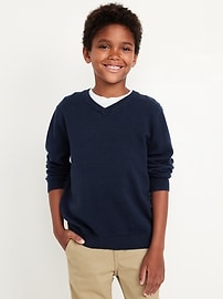 Image number 1 showing, School Uniform Solid V-Neck Sweater for Boys