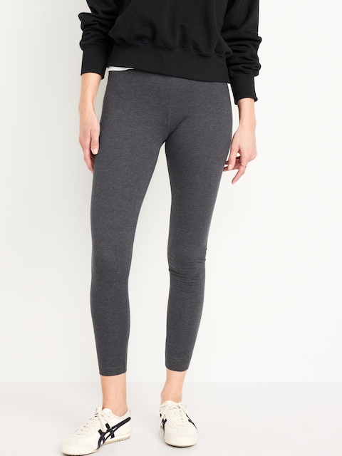 Mid-Rise Jersey Fashion Layering Leggings - Dark Heather Gray