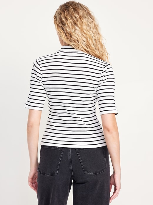 Image number 2 showing, Ribbed Mock-Neck Top