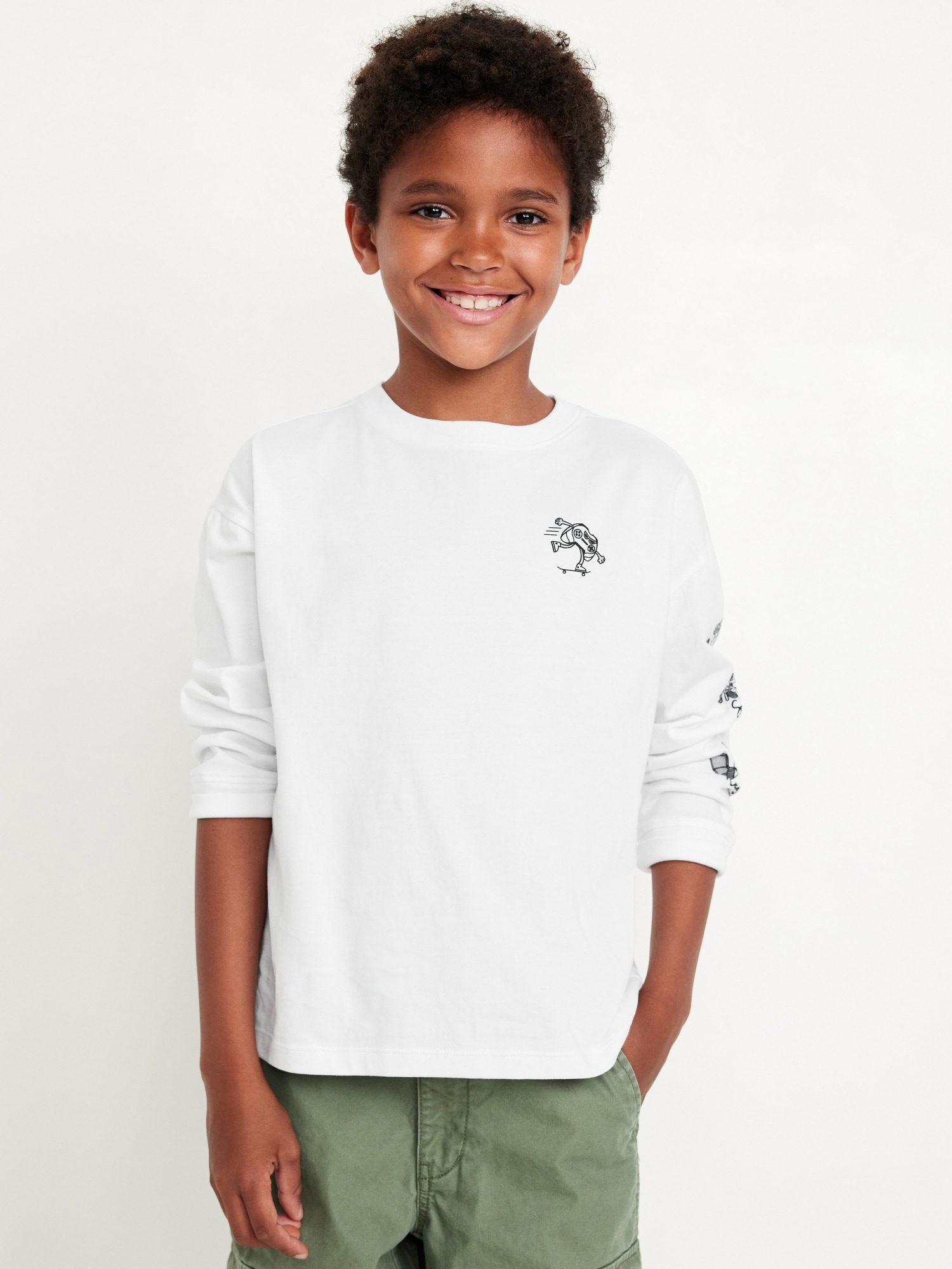 Oversized Graphic Long-Sleeve T-Shirt for Boys