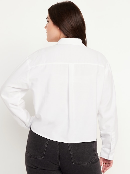 Image number 6 showing, Button-Down Oxford Crop Shirt