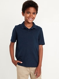 Image number 1 showing, School Uniform Jersey Polo Shirt for Boys
