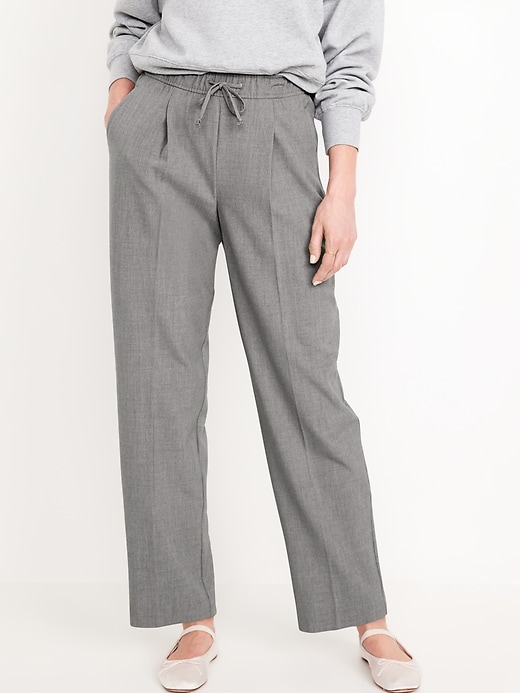Image number 1 showing, High-Waisted Pull-On Billie Straight Trouser
