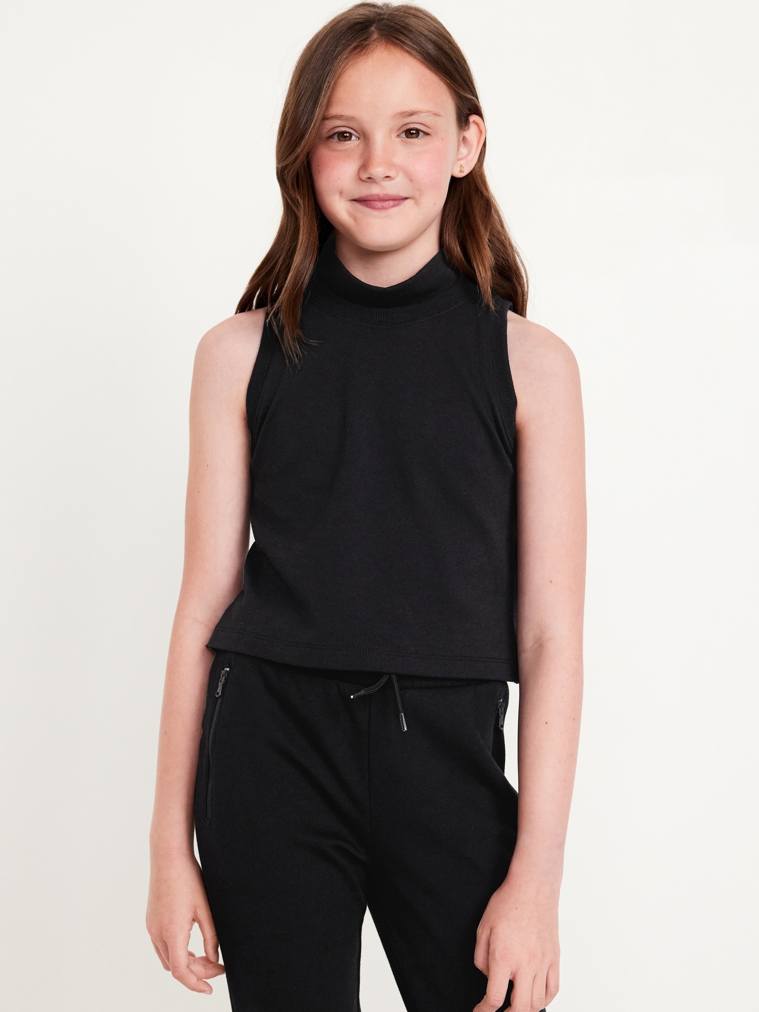 Dynamic Fleece Sleeveless Mock-Neck Top for Girls